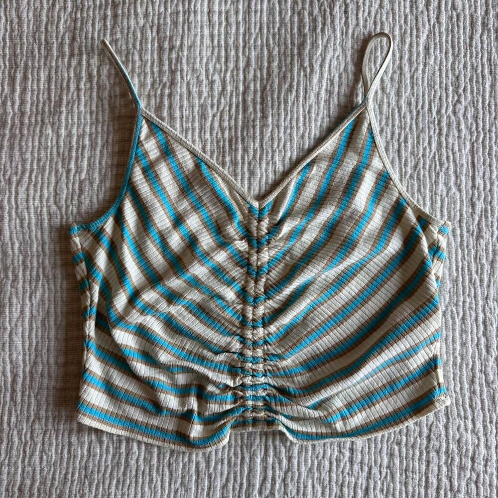 O'Neill Cropped Knit Cropped Cami Striped Surfer Skater Coconut Girl Medium